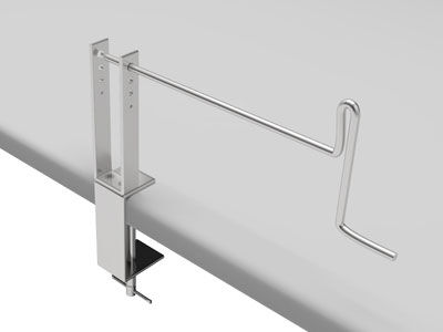 Bracket frame clamped onto table